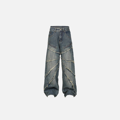 Irregular Monster Stitches Jeans