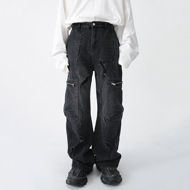 Ripped Baggy Denim black