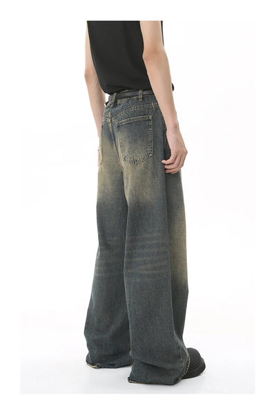 Wide-Leg Cowboy Denim Jeans